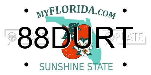 88DURT Florida License Plate