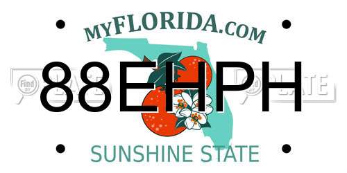 88EHPH Florida License Plate