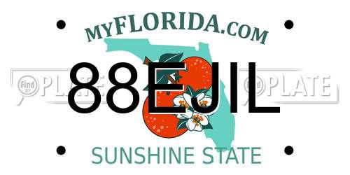 88EJIL Florida License Plate
