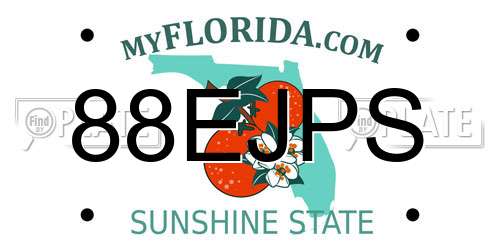 88EJPS Florida License Plate