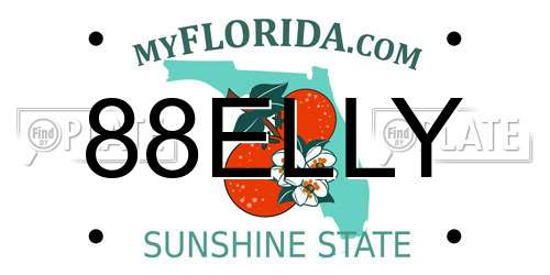 88ELLY Florida License Plate