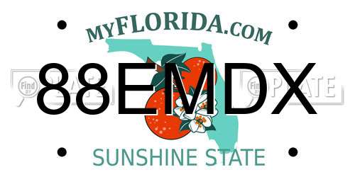 88EMDX Florida License Plate