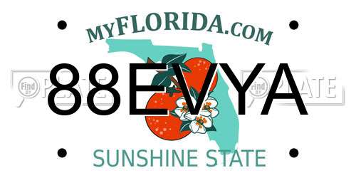 88EVYA Florida License Plate