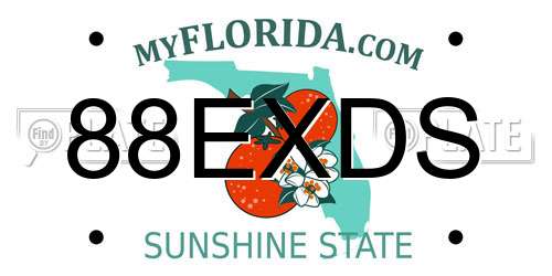 88EXDS Florida License Plate