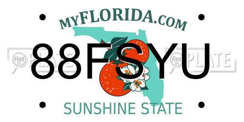 88FSYU Florida License Plate