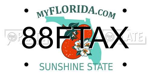 88FTAX Florida License Plate