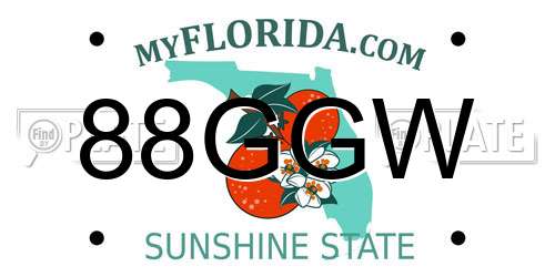 88GGW Florida License Plate