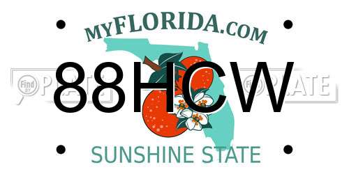 88HCW Florida License Plate