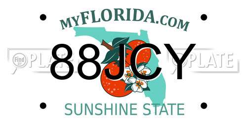 88JCY Florida License Plate