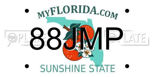 88JMP Florida License Plate