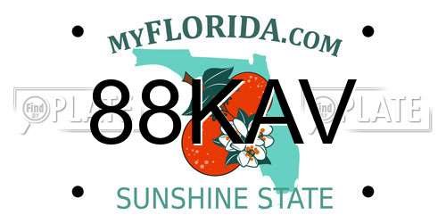 88KAV Florida License Plate