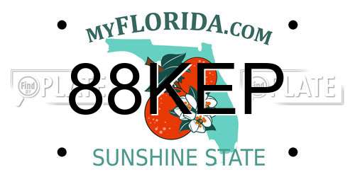 88KEP Florida License Plate