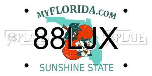 88LJX Florida License Plate