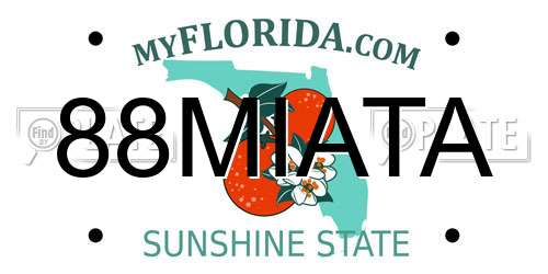 88MIATA Florida License Plate