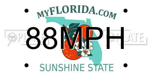 88MPH Florida License Plate