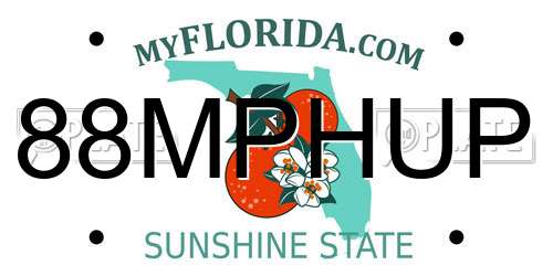 88MPHUP Florida License Plate