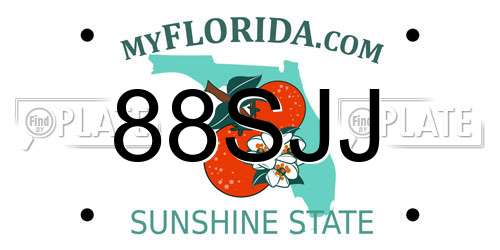 88SJJ Florida License Plate