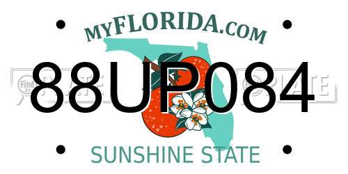 88UP084 Florida License Plate