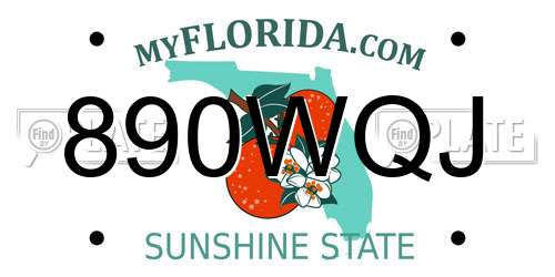 890WQJ Florida License Plate