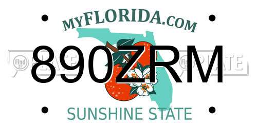 890ZRM Florida License Plate