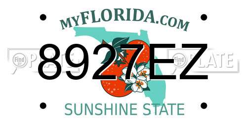 8927EZ Florida License Plate