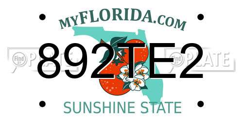 892TE2 Florida License Plate