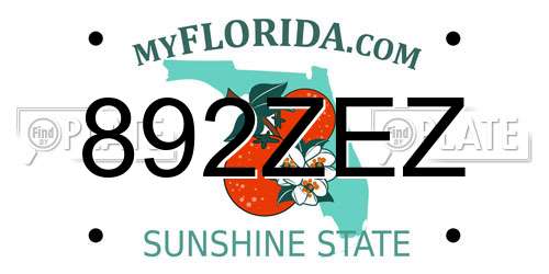 892ZEZ Florida License Plate