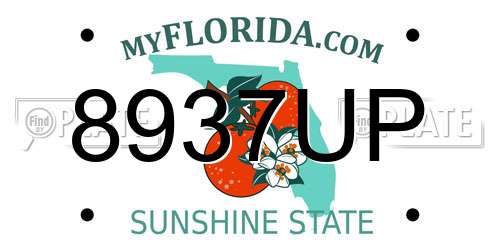 8937UP Florida License Plate