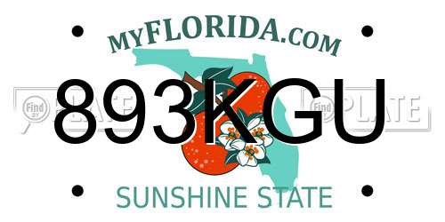 893KGU Florida License Plate