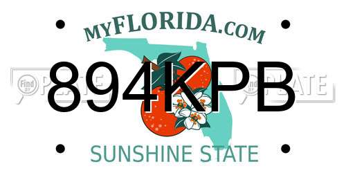 894KPB Florida License Plate