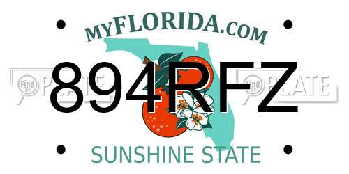 894RFZ Florida License Plate