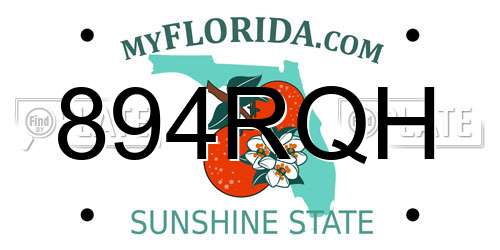 894RQH Florida License Plate
