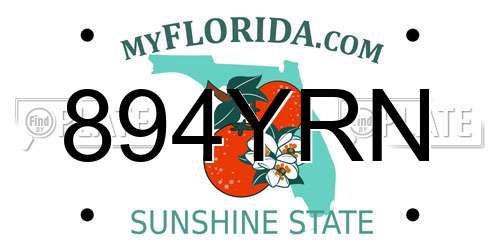 894YRN Florida License Plate