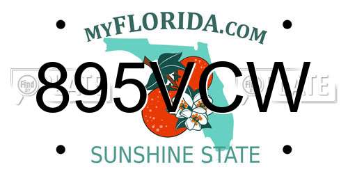 895VCW Florida License Plate