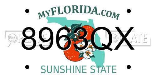 8963QX Florida License Plate