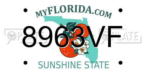 8963VF Florida License Plate