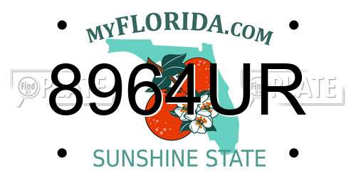 8964UR Florida License Plate