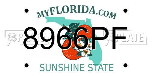 8966PF Florida License Plate