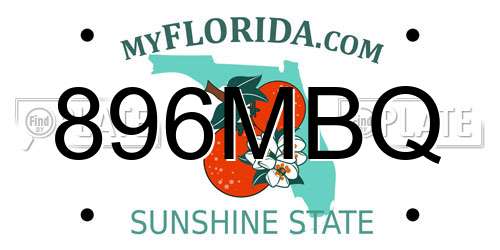 896MBQ Florida License Plate
