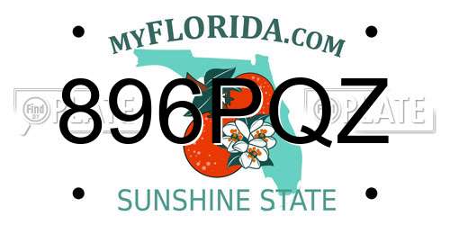 896PQZ Florida License Plate