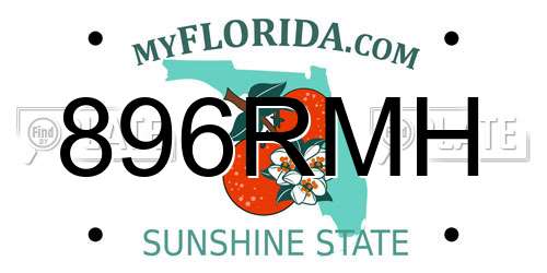 896RMH Florida License Plate