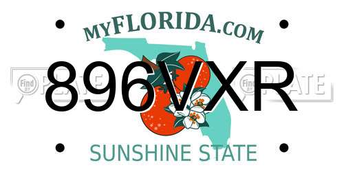 896VXR Florida License Plate