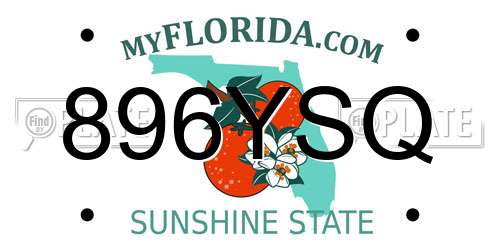 896YSQ Florida License Plate