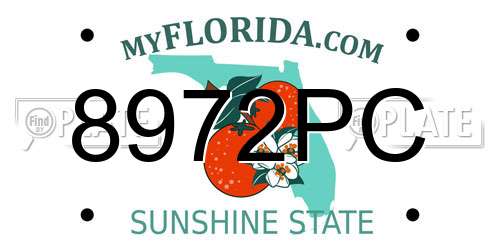 8972PC Florida License Plate