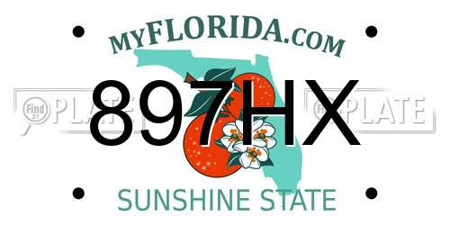 897HX Florida License Plate