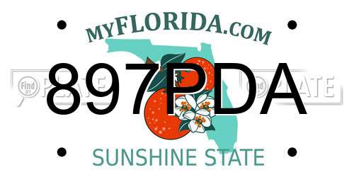 897PDA Florida License Plate