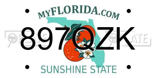 897QZK Florida License Plate