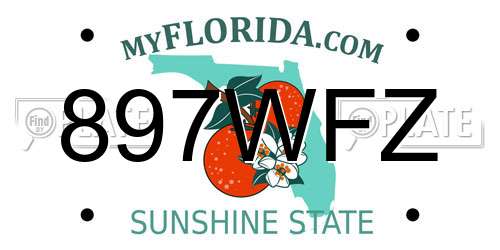 897WFZ Florida License Plate