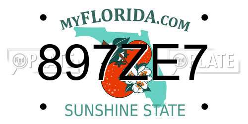 897ZE7 Florida License Plate