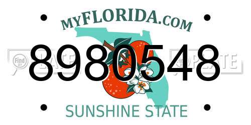 8980548 Florida License Plate